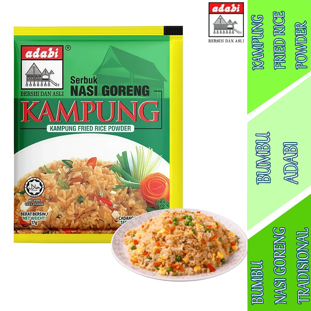 

Bumbu Nasi Goreng Kampung - Adabi - Bumbu Nasi Goreng Tradisional - 17gr