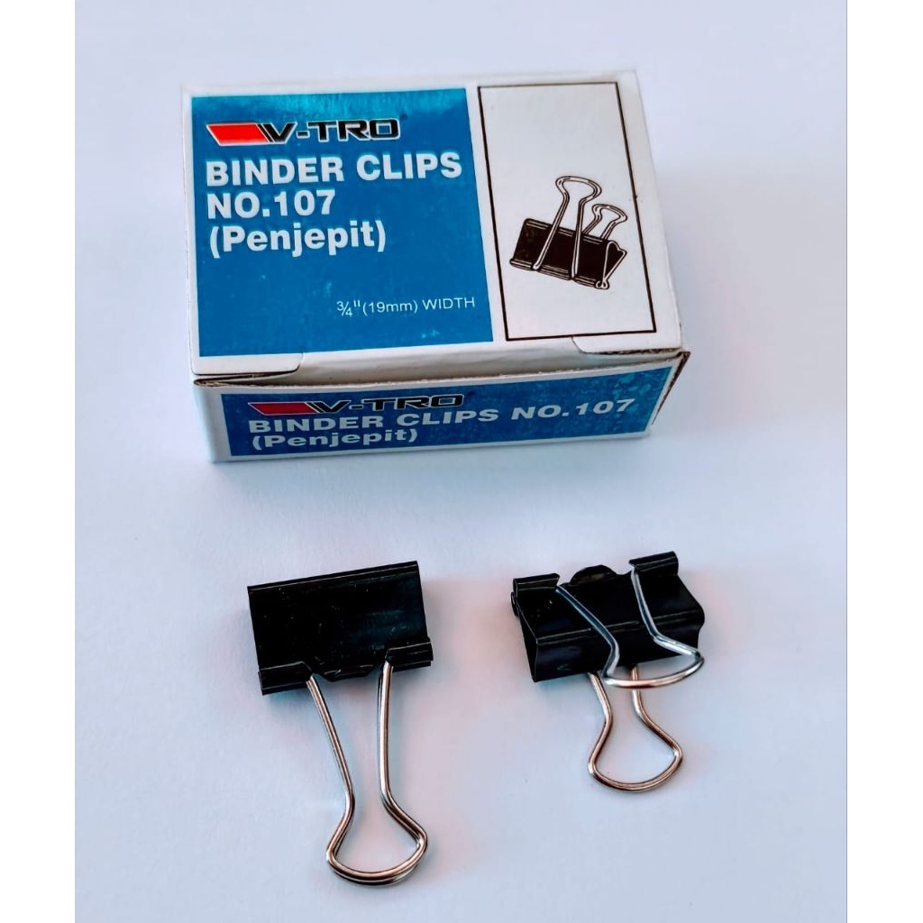 

Per Pak (1 lusin) Binder Clip V-TRO Penjepit Kertas No. 107