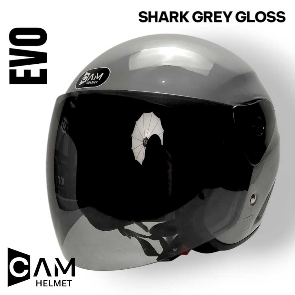 HELM CAM EVOLUTION POLOS SHARK GREY GLOSS HALF FACE
