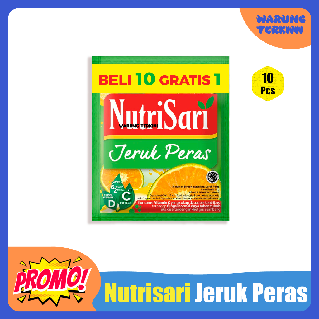 

Nutrisari Jeruk Peras 1 Renceng Free 1 Pcs || Minuman Menyegarkan