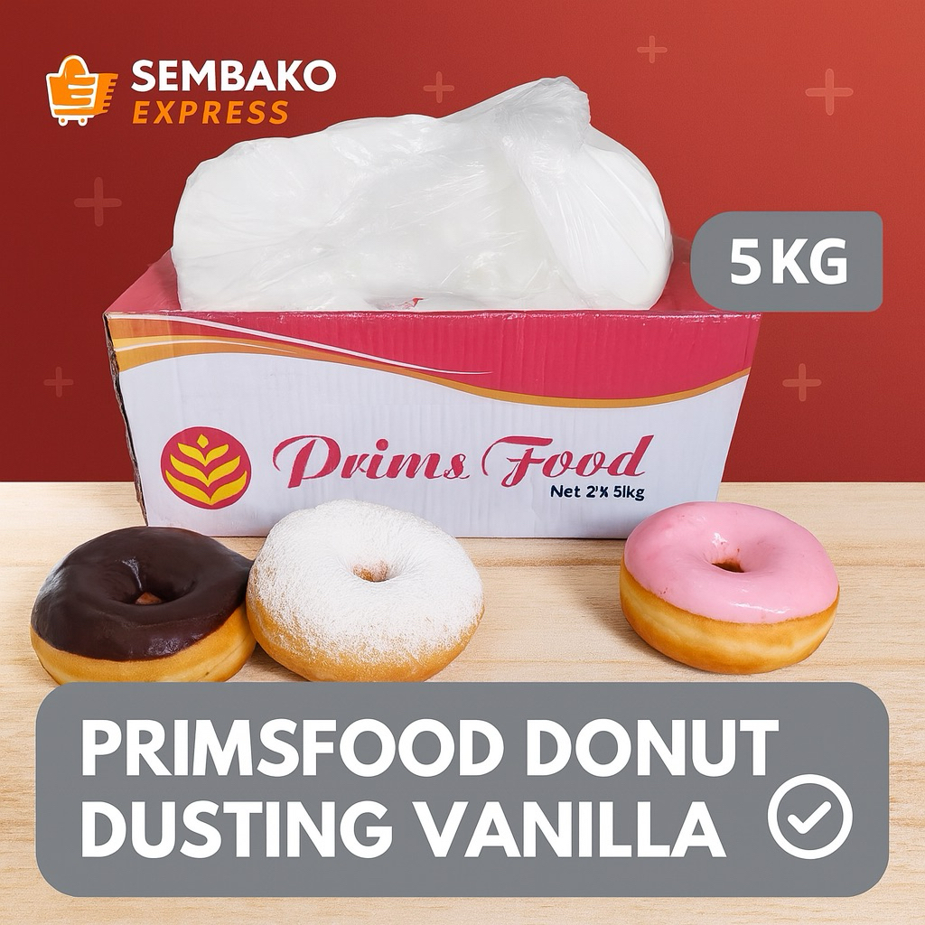 

Primsfood Donut Dusting Vanilla 5Kg – Taburan Donat Rasa Vanila Premium