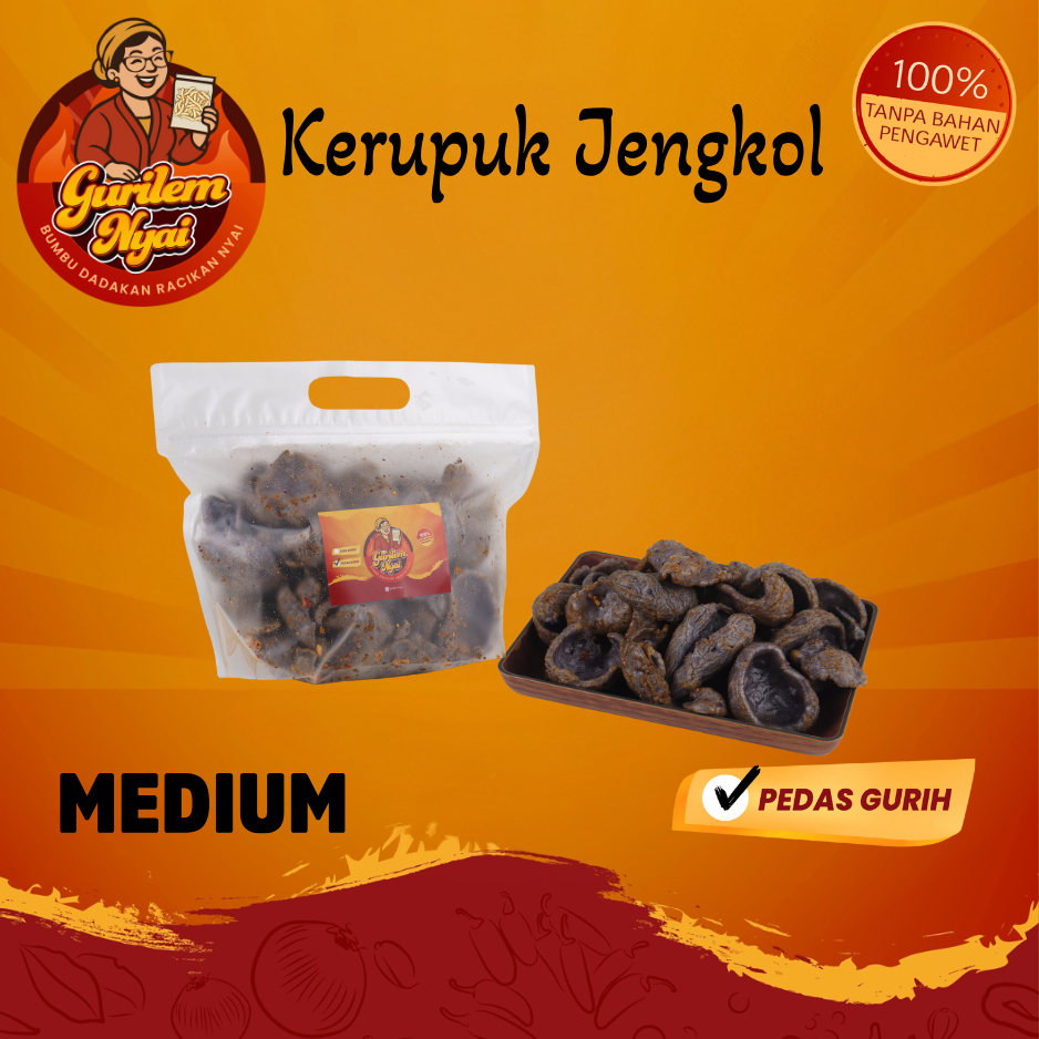 

Kerupuk Jengkol Gurilem Nyai Cemilan / Snack / Kerupuk / Makanan Ringan Pedas Gurih Medium
