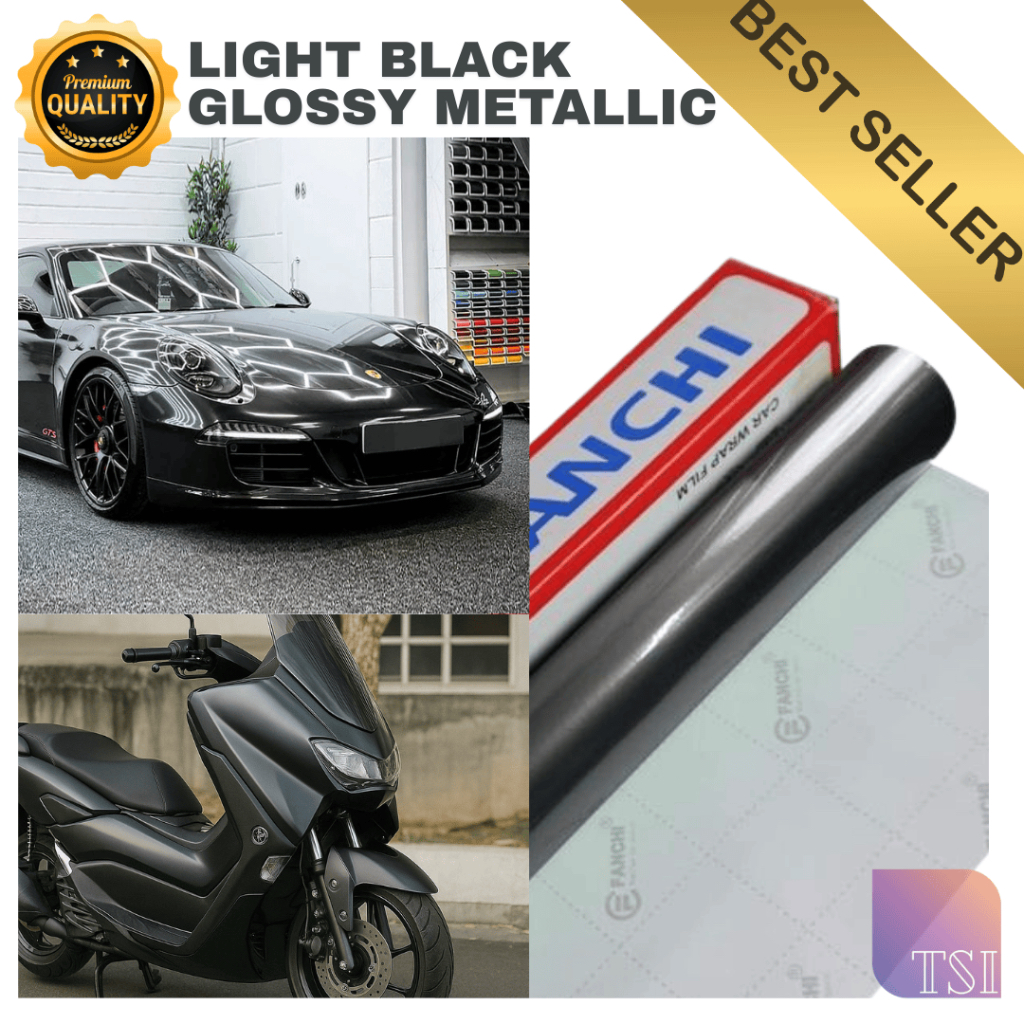 Stiker Skotlet Candy Metalik Gloss Abu Light Black Hitam Muda Lembayung / Sticker Glossy Metallic FC
