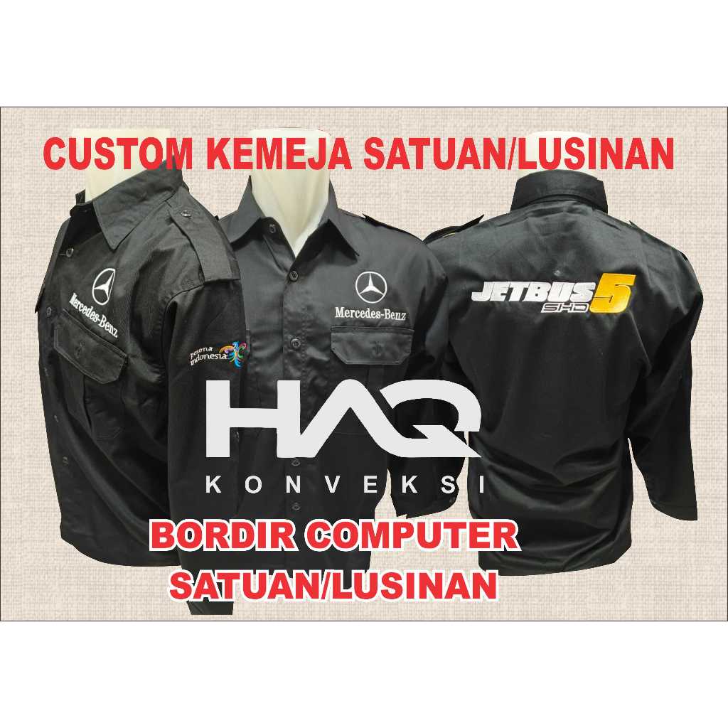 HQ Kemeja Satuan/Lusinan BORDIR Custom||BORDIR COMPUTER||KEMEJA CUSTOM
