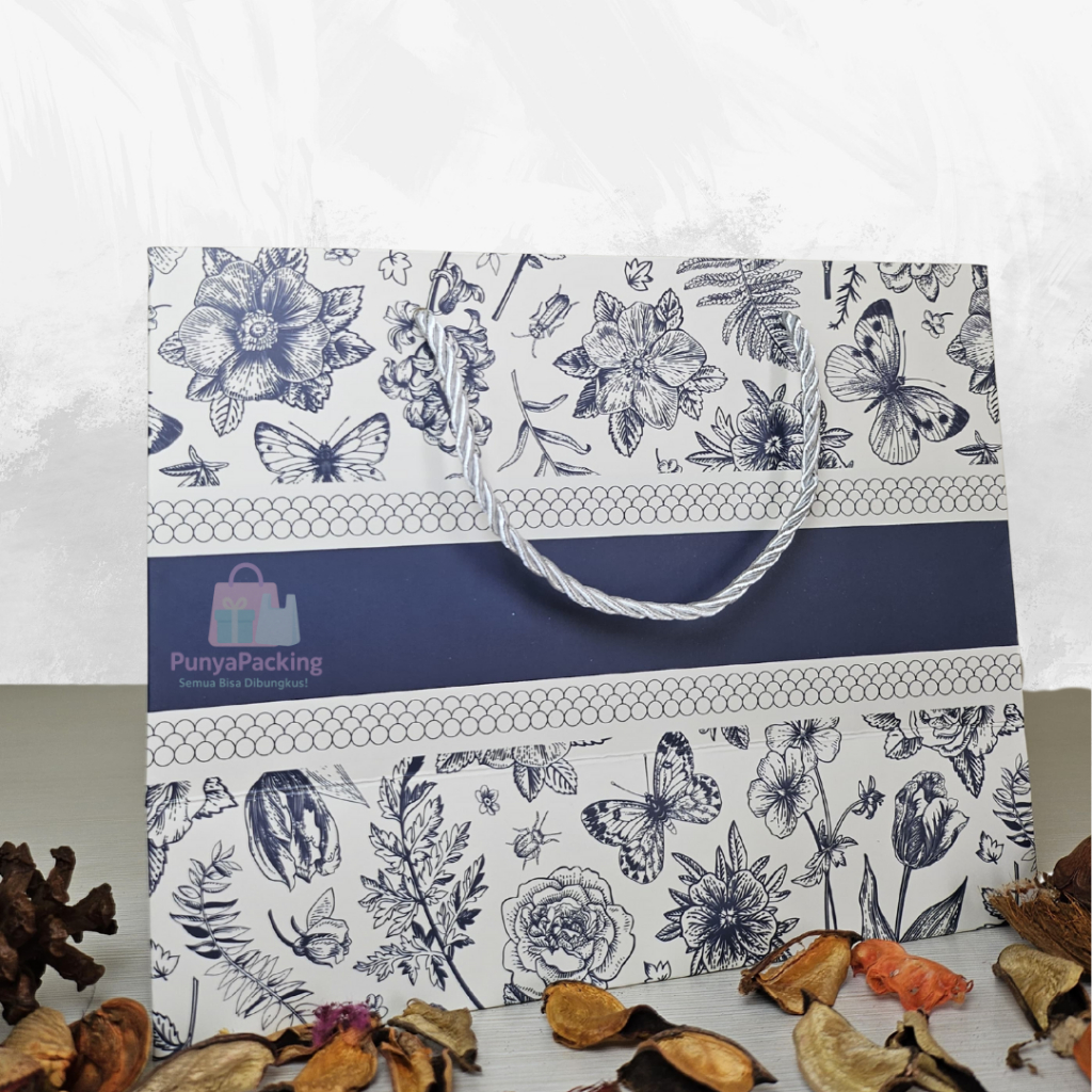

Paper Bag/Goodie Bag/Kantong/Tas Elegan Premium Mewah Motif Bunga Untuk Hadiah/Ulang Tahun