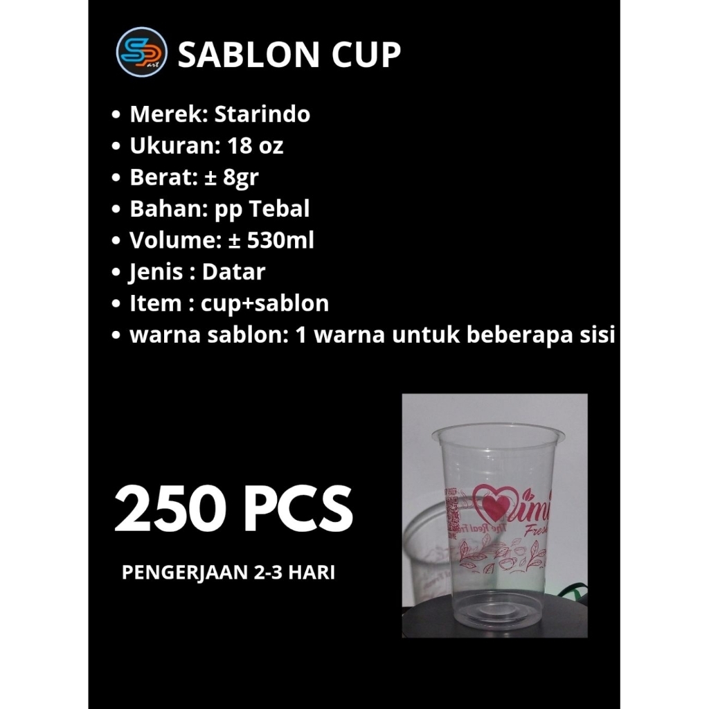 Sablon cup 18 oz starindo datar