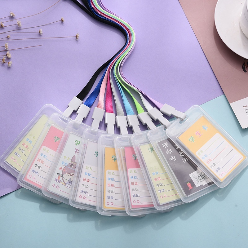 

UNQ Name Tag ID Card Transparan Vertikal | Tali Warna-Warni