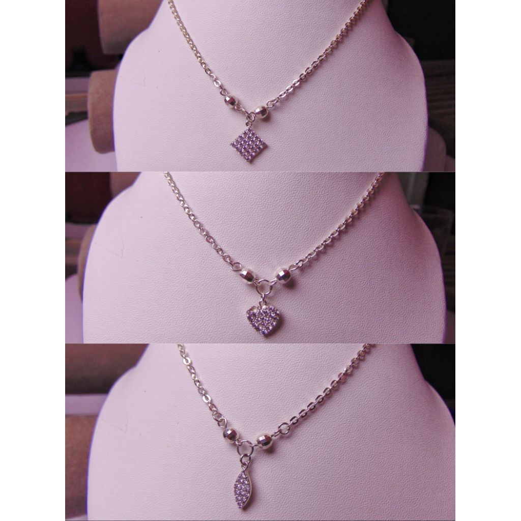 Kalung Anak Dan Liontin Perak Asli 925/Kalung Anak/Kalung+Liontin/Lapis Emas Putih