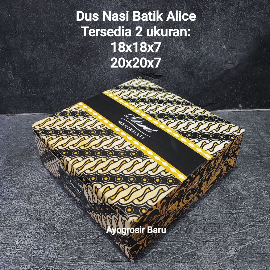 Dus Nasi 20x20 Batik isi 100 pcs Motif Box Besek Alice