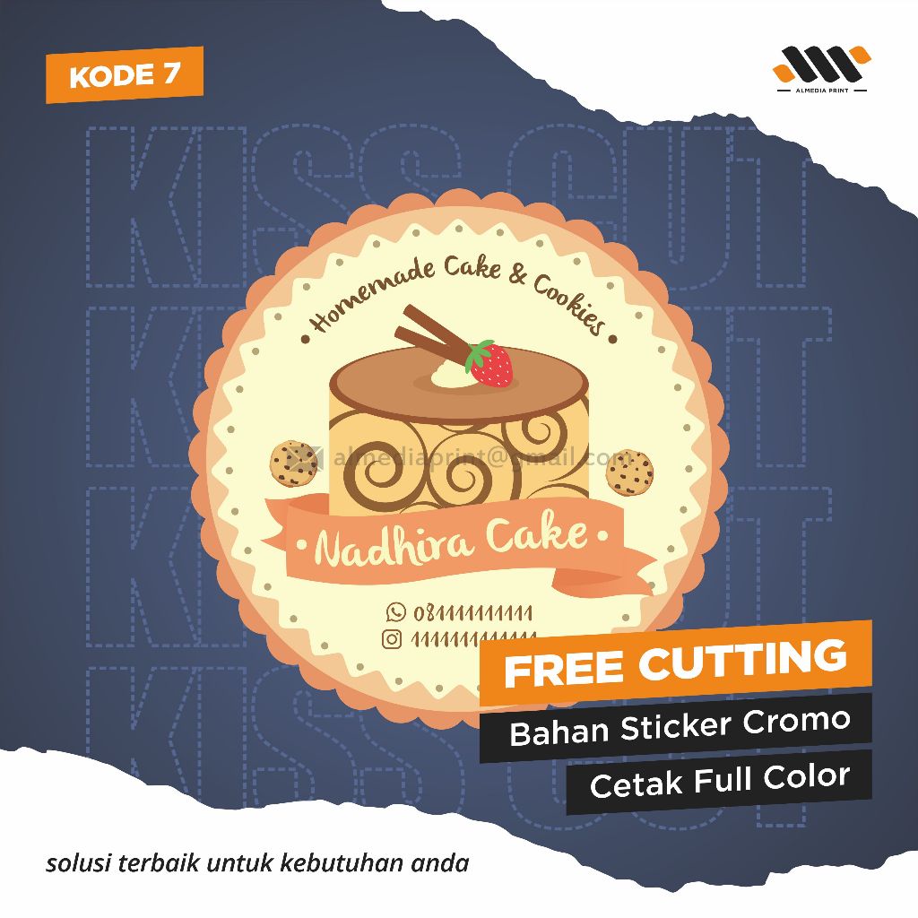

(Isi 45-150 PCS) Cetak Stiker Cromo Vinyl Produk Kemasan Label Stiker Makanan Minuman (Free Cutting)
