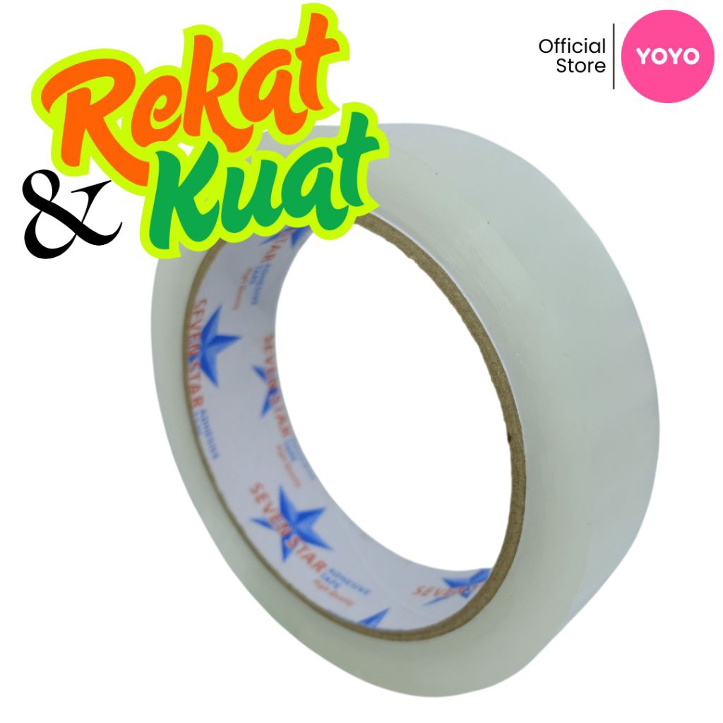 

Lakban Isolasi Bening SEVEN STAR 24 mm x 72 Yard KUAT BERKUALITAS Solasi Selotip Solatip