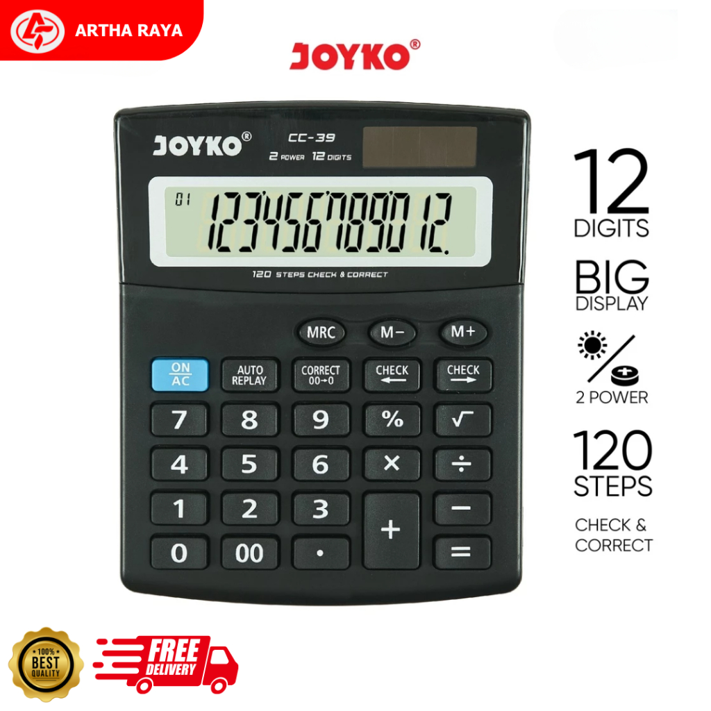 

Kalkulator Joyko CC-39 12 Digits Check Correct