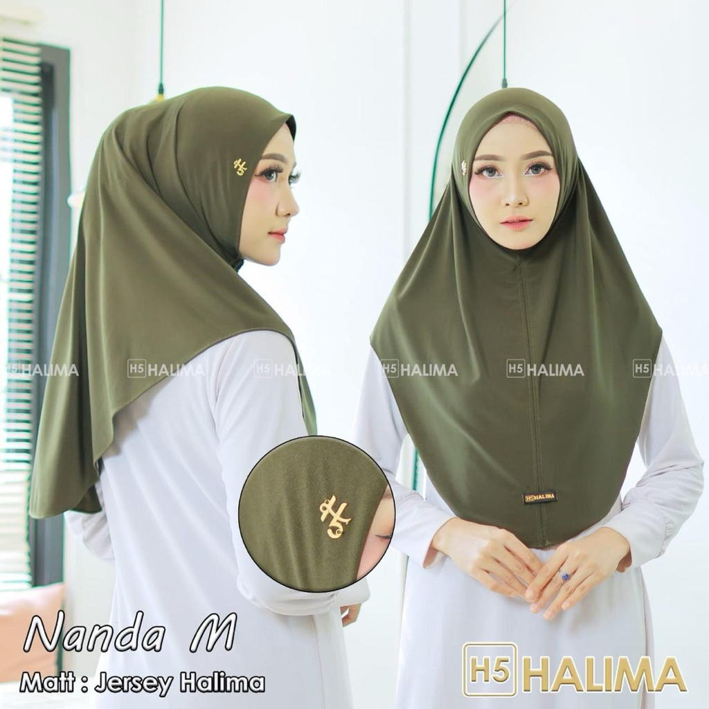 H5 HALIMA NANDA M|HIJAB MALAY PREMIUM|BERGO MALAY HALIMA