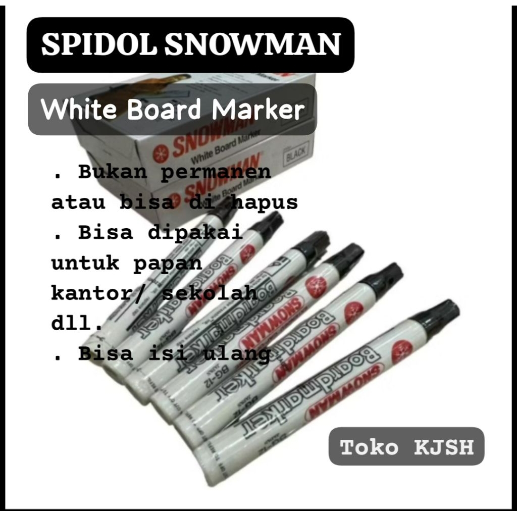 

1 pcs Spidol SNOWMAN/Spidol Tidak Permanen / Spidol SNOWMAN whiteboard marker BG-12.