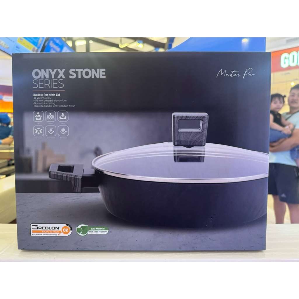 INSTANT MASTER PAN Panci dengan Tutup 26 cm Master Pan - Shallow Pot 26 cm Onyx Stone