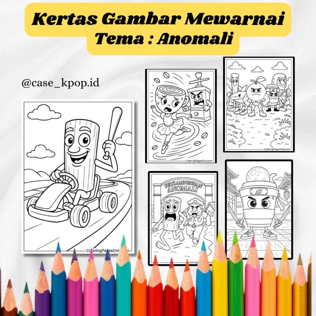 

20 LEMBAR KERTAS MEWARNAI ANAK TEMA ANOMALI (READY LANGSUNG KIRIM)
