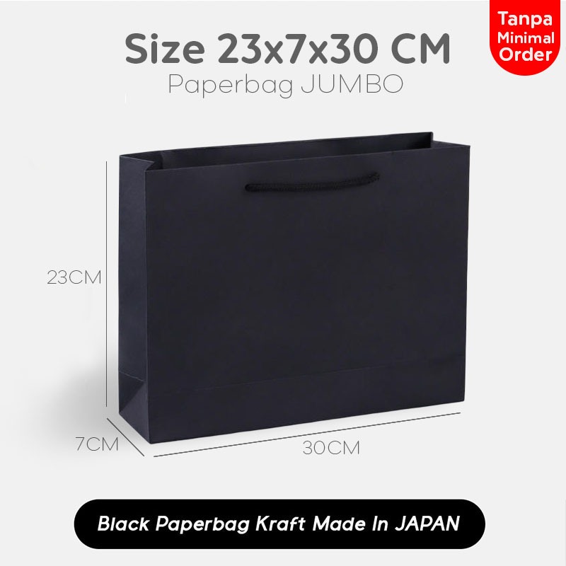 

(Bebas Minimal Order) Paper Bag Kado Hitam 23x7x30 CM, Paper Bag Polos Packing Olshop Baju, Kaos, Celana dan Kerudung, Paperbag coklat cetak hitam