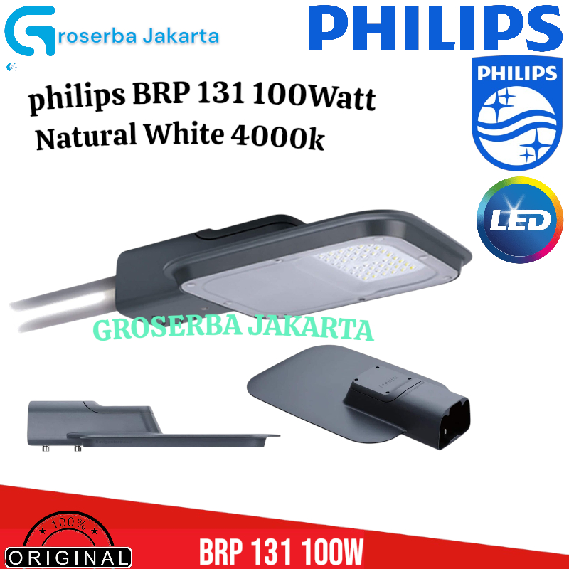PHILIPS BRP 131 100W LAMPU JALAN PHILIPS BRP131 4000K NW 12500 LUMEN PJU BRP131 100WATT