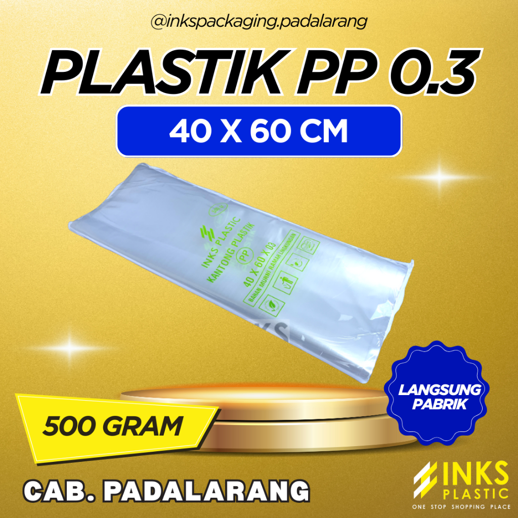 PLASTIK PP TEBAL 0.3 UKURAN 40 X 60 CM