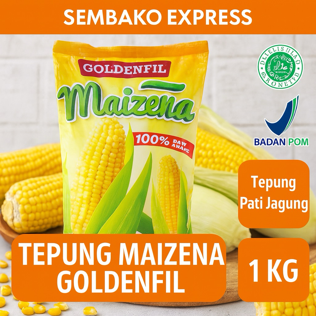 

Tepung Maizena Goldenfil 1 Kg – 100% Pati Jagung Halal & BPOM