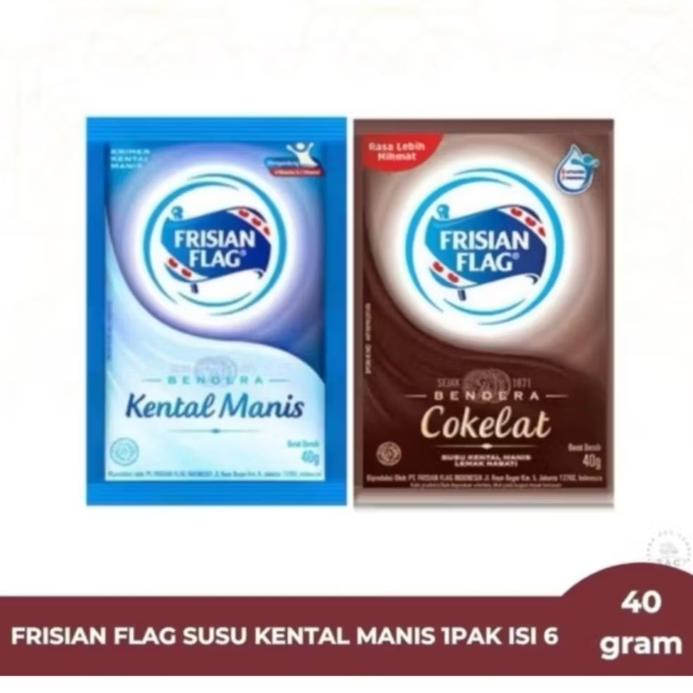 

Frisian Flag Susu Kental Manis Renteng 1x6 Sachet PutiH/Coklat
