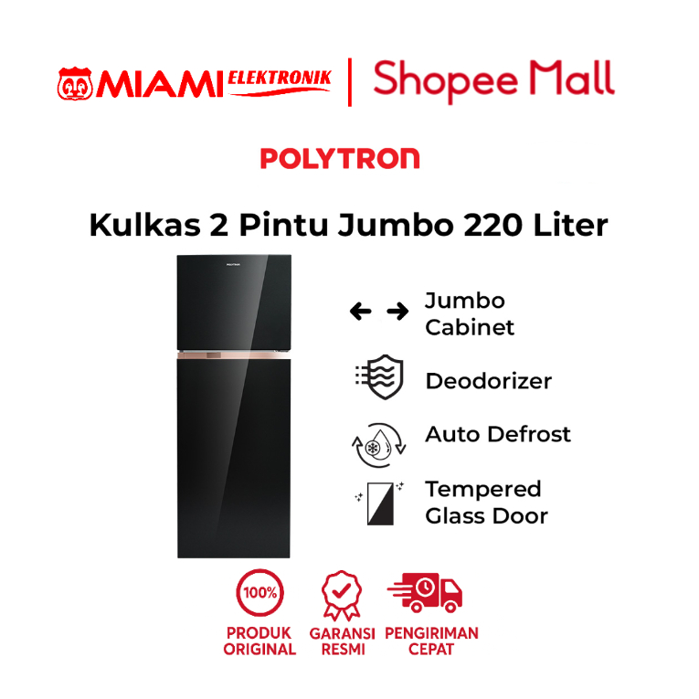 POLYTRON PRW 23MNX / PRW23MNX Kulkas 2 Pintu Belleza Jumbo 220 Liter