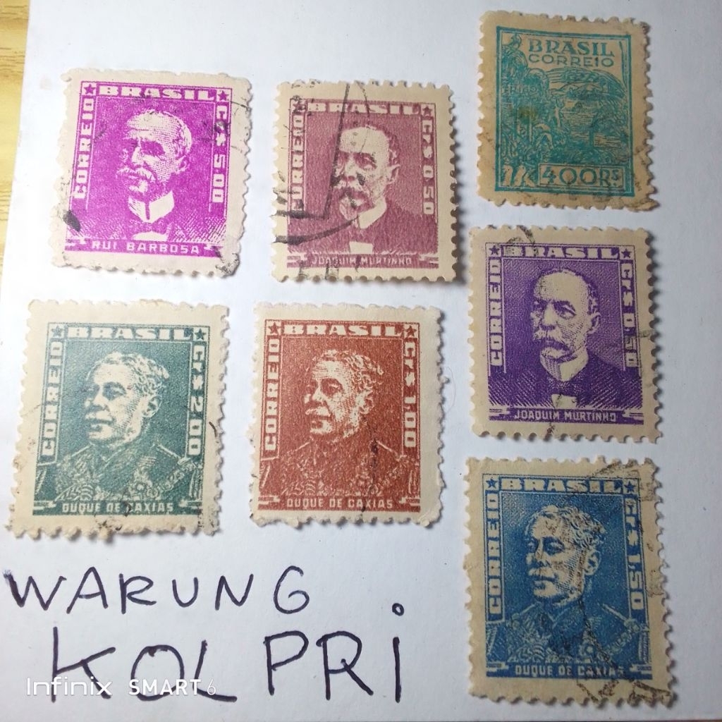 

koleksi perangko prangko lama brasil sepaket 7pcs