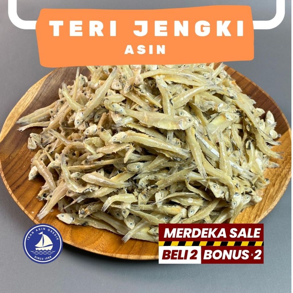 

Ikan Asin Gresik Teri Jengki Asin berat 500 Gram