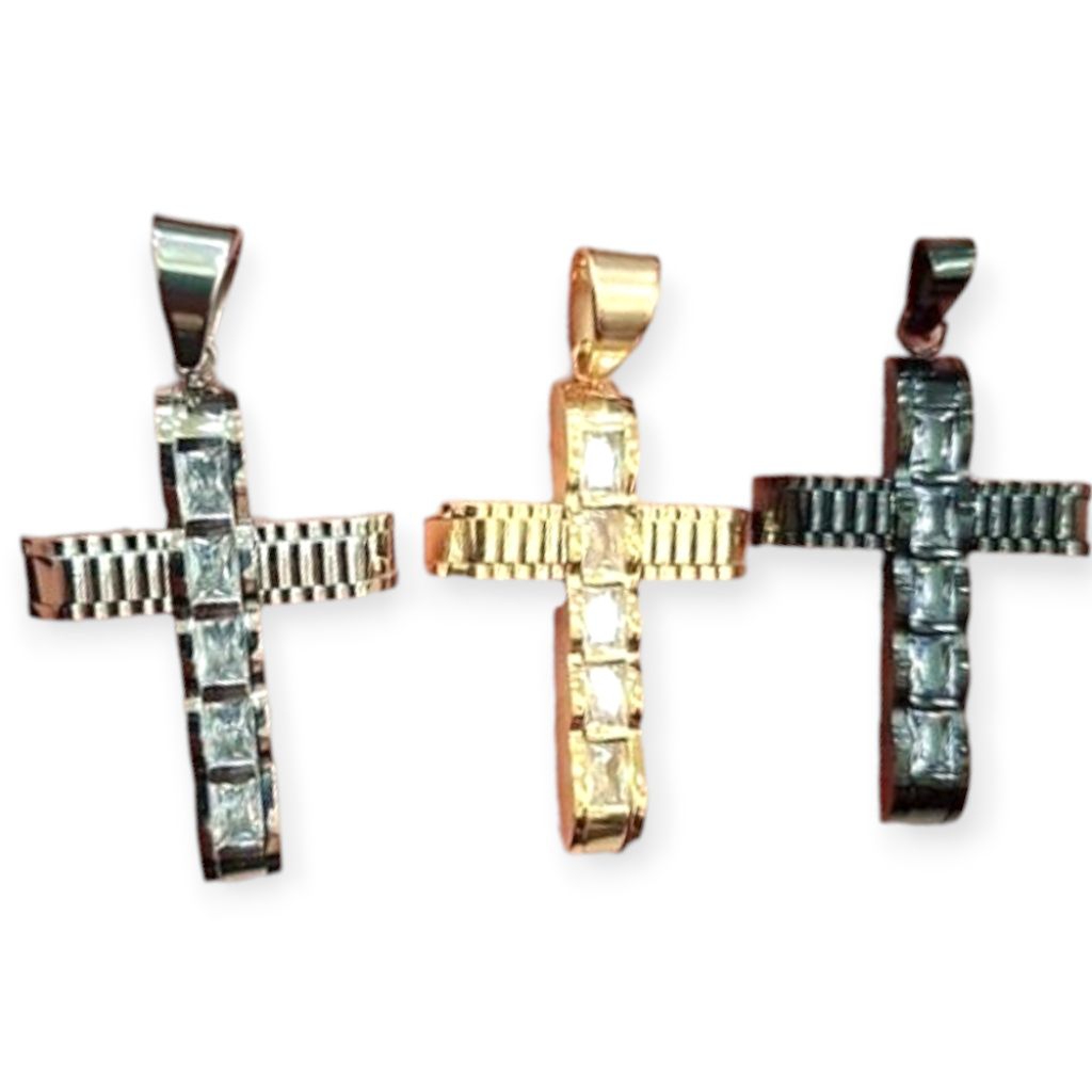 Liontin Salib Besar Titanium mata Super Mewah premium