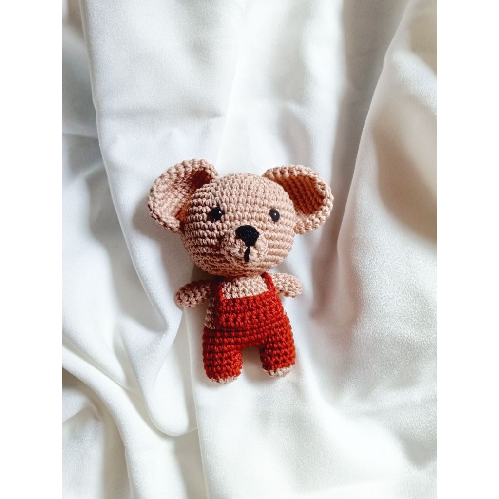 beruang rajut gantungan kunci//hiasan tas//gantungan tas rajut handmade 100%