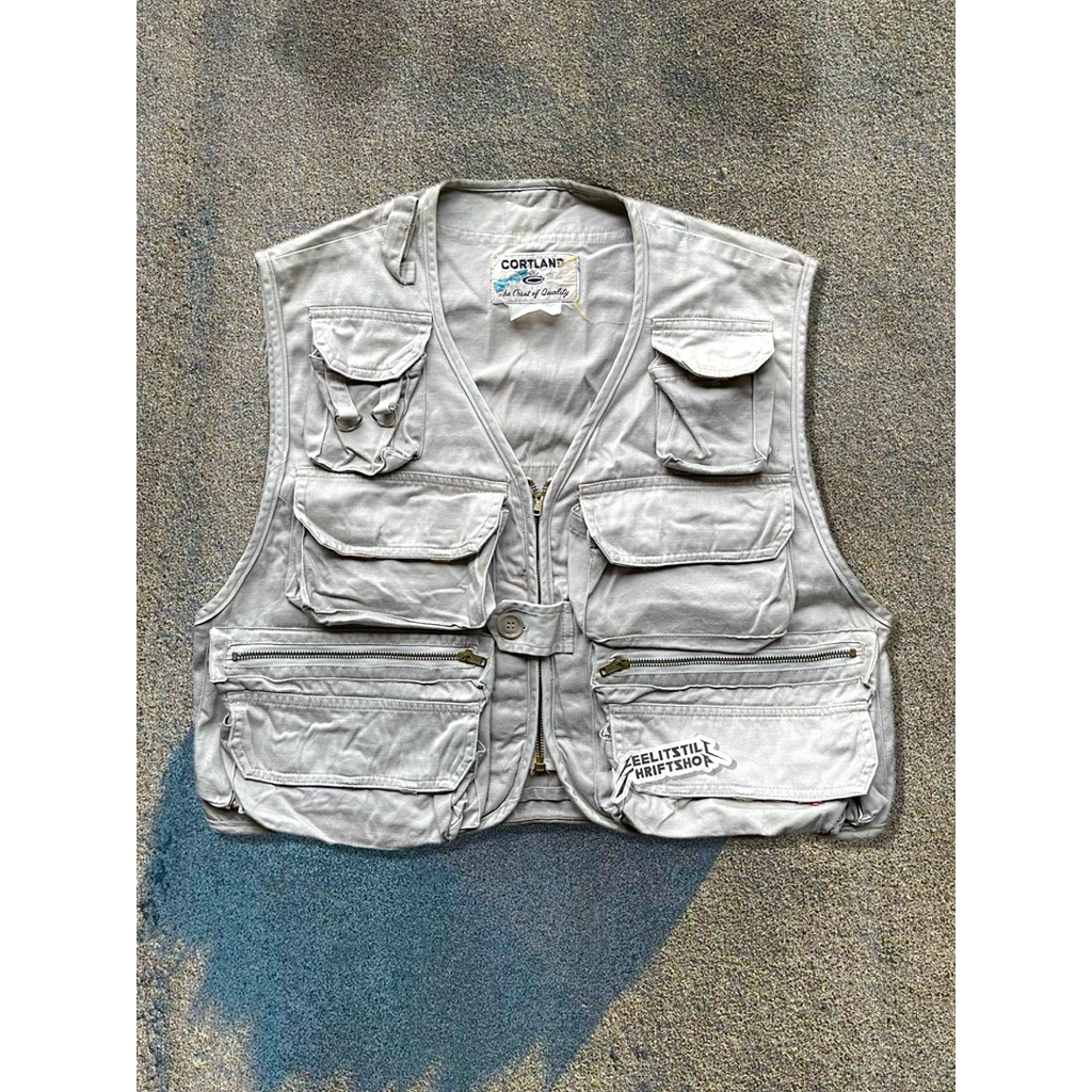 Vintage Cortland USA Utility Tactical Khaki Hunting Vest