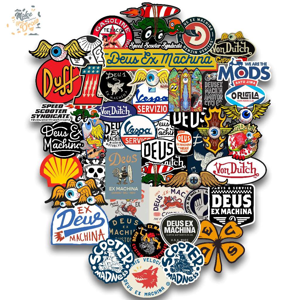 

STICKER PACK AESTHETIC BRAND - STIKER DEUS VYNIL ANTI AIR MOTOR LAPTOP HELM VESPA CASE HP JDM MOBIL