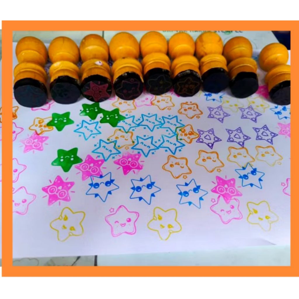 

stempel bintang kayu otomatis premium terbaru 1,7 cm