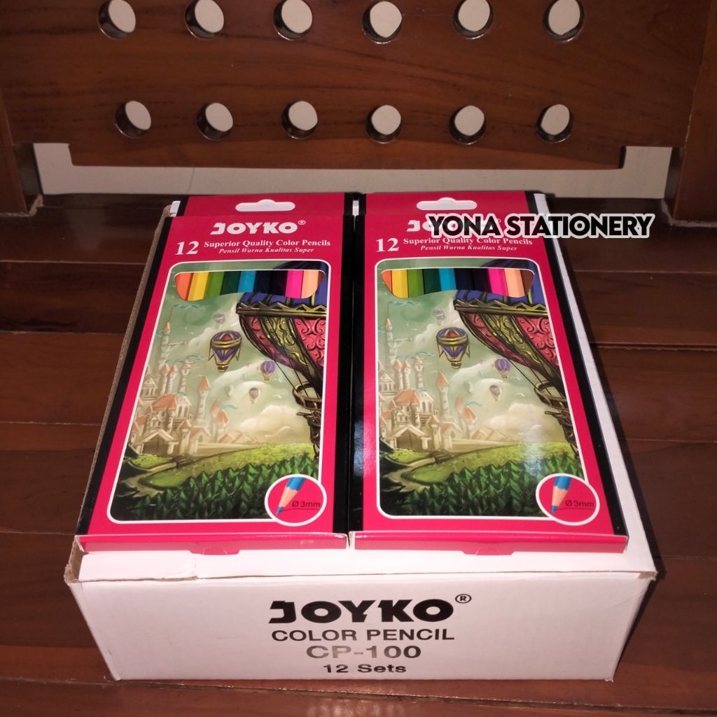 

Pensil Warna 12 Warna Joyko CP-100 | 1 Box: 12 Pak | Pensil Warna | Color Pencil