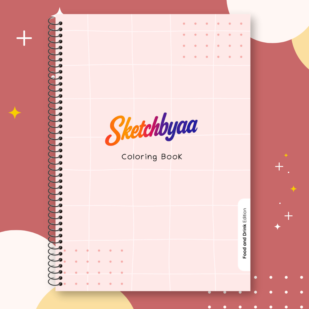 

Buku Mewarnai Aesthetic dan Lucu, Motif Makanan dan Minuman - Coloring Book for Adults