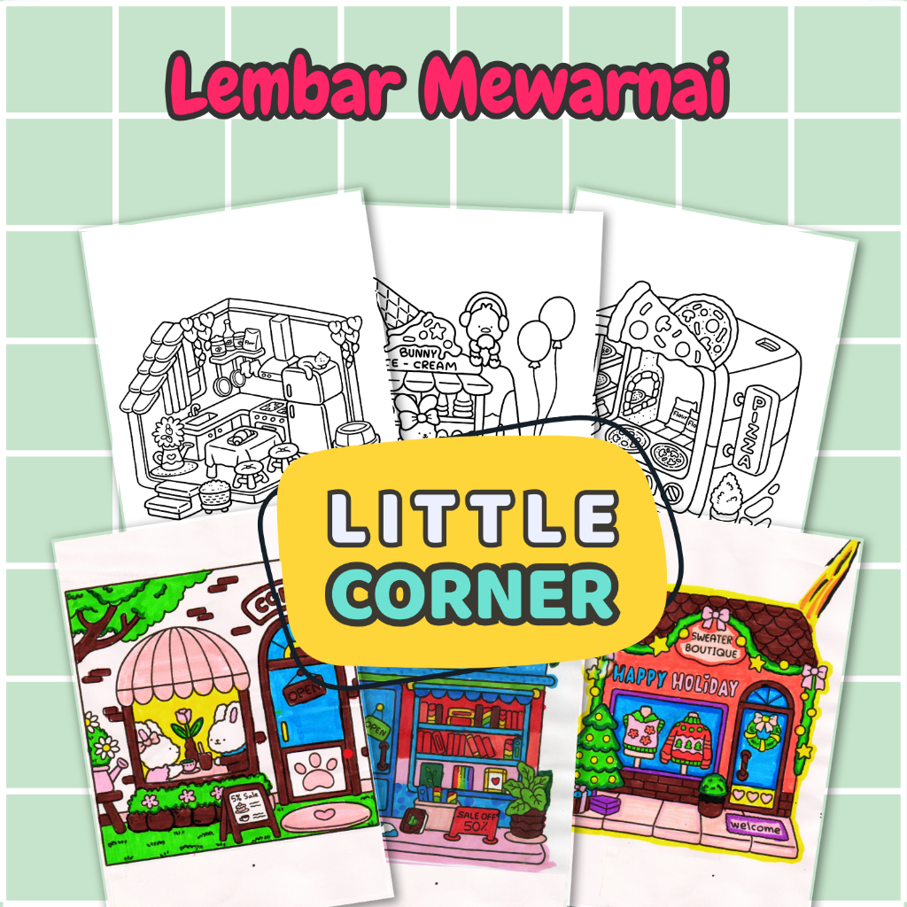 

20 Lembar Mewarnai / Kertas Gambar Mewarnai Anak Remaja Dewasa Aesthetic – LITTLE CORNER - CP09