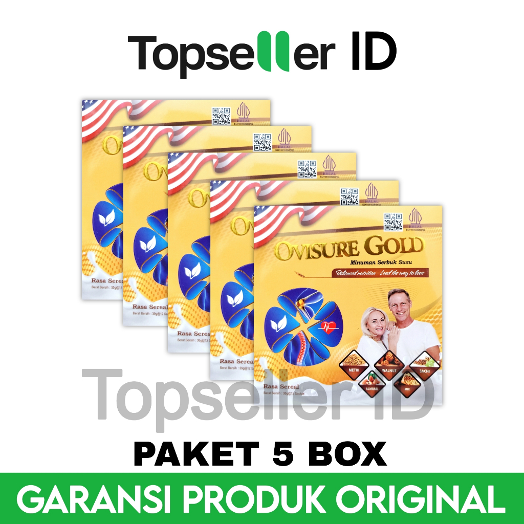

5 Box Ovisure Gold Susu Vitamin Tulang Sendi Nyeri Otot Keram Kebas Asam Urat Original Asli