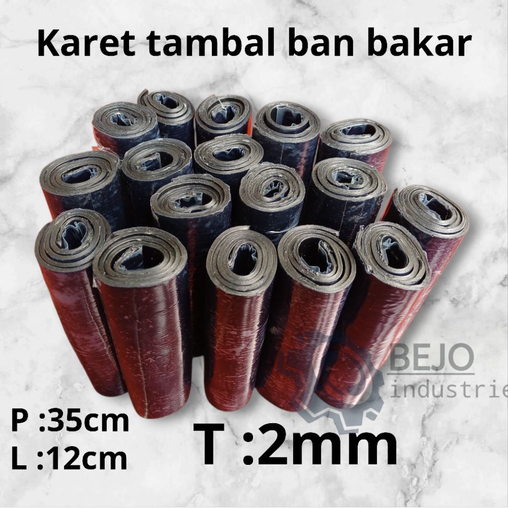 Karet Bakar Kompon Tambal Ban Motor Sepeda 12cm x 35cm tebal 2mm.kompon tambal ban