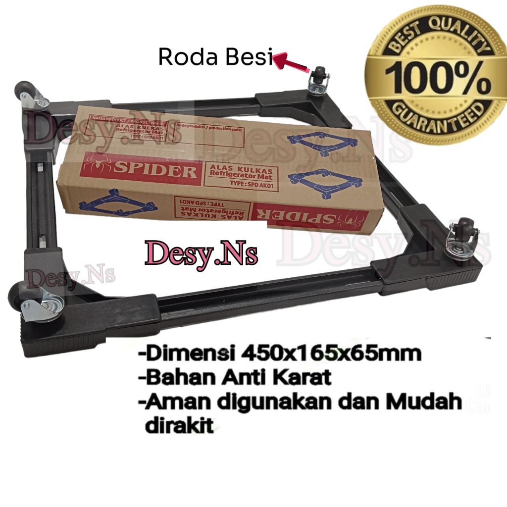 Roda Kulkas Baja Ringan Anti Karat / Tatakan Kaki Kulkas Spider Langgeng