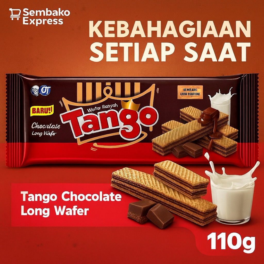 

Tango Chocolate Long Wafer 110g – Wafer Cokelat Renyah & Lezat