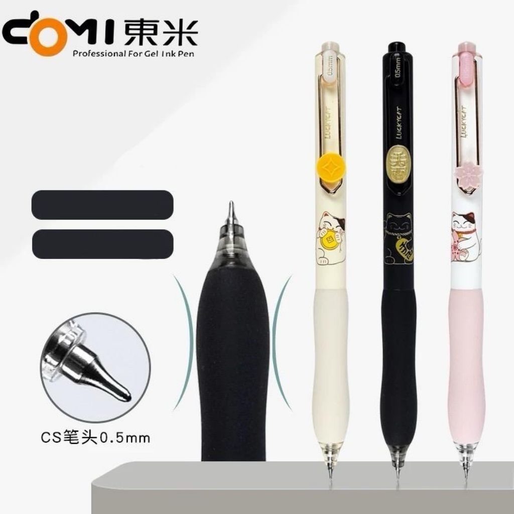 

(PF013) 1PCS 0,5mm Lucky Cat Pen / Gel Pena Pulpen mekanik / Pen Klip jepitan