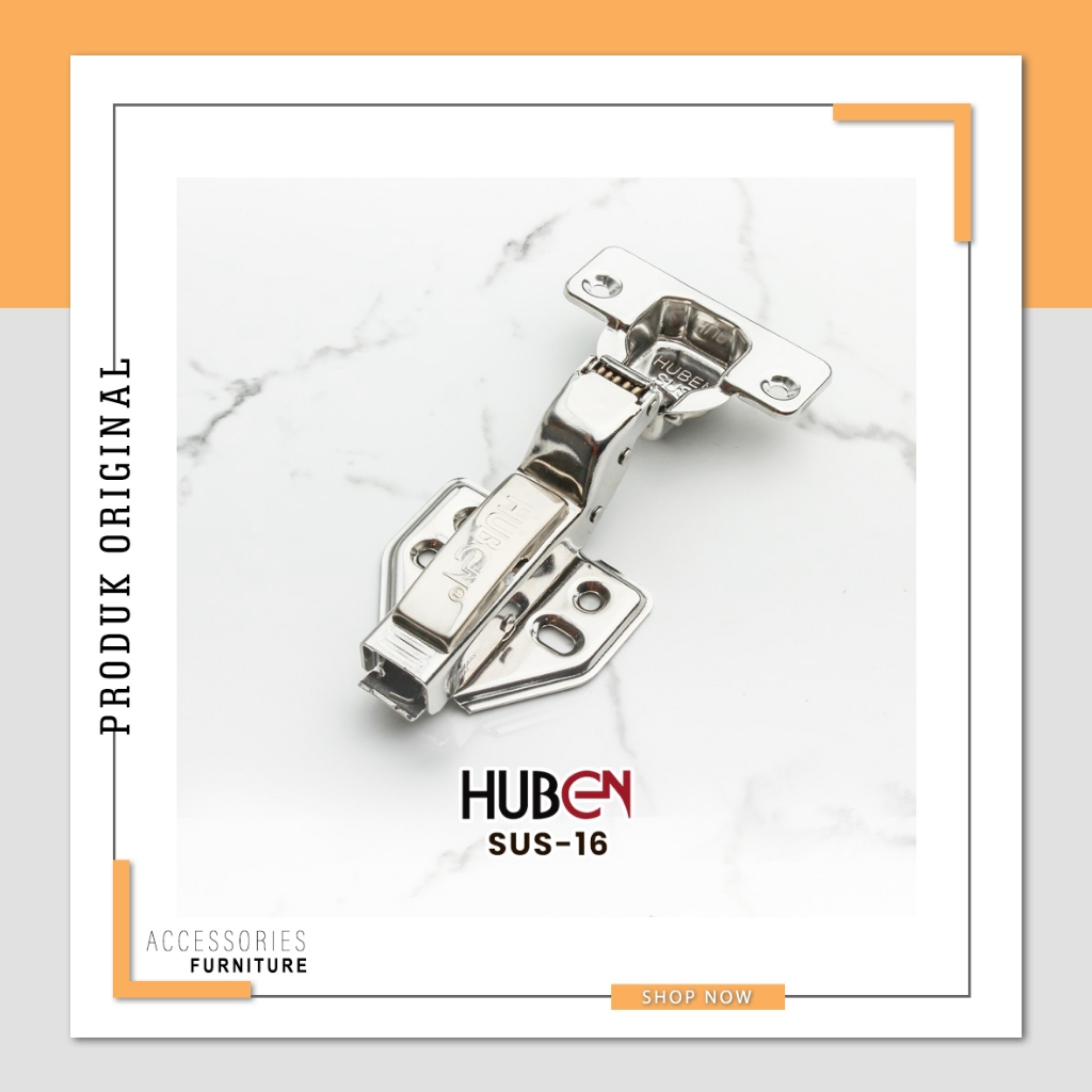 Engsel Sendok Slow Motion SUS-16 Full Bungkuk Stainless Steel