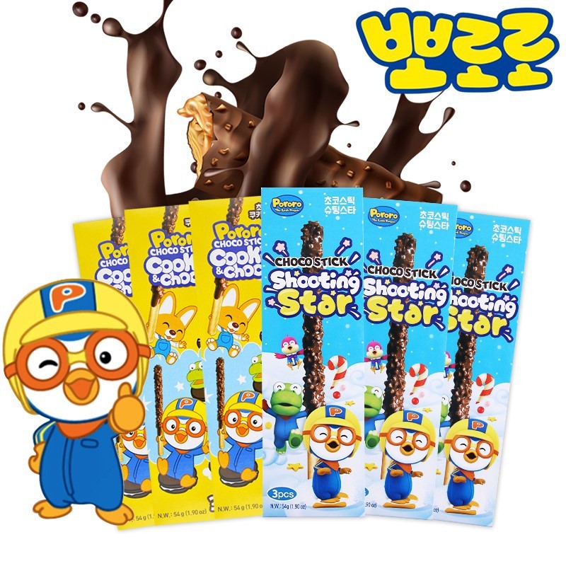 

Pororo Choco Stick 54gr (18 gr x 3pcs) -Snack Biskuit Dengan Lapisan Cokelat [PORORO - IMPORT KOREA]