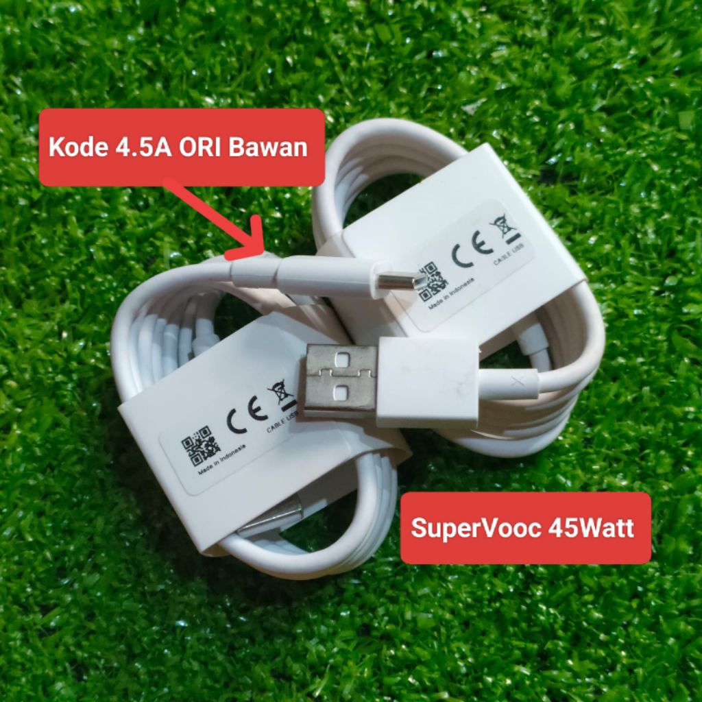 Kabel Data ORI Opo 45Wat Opo Reno 12f A60/A3X/A3 Pro Supervooc Type C Fast Charging 100% ORI