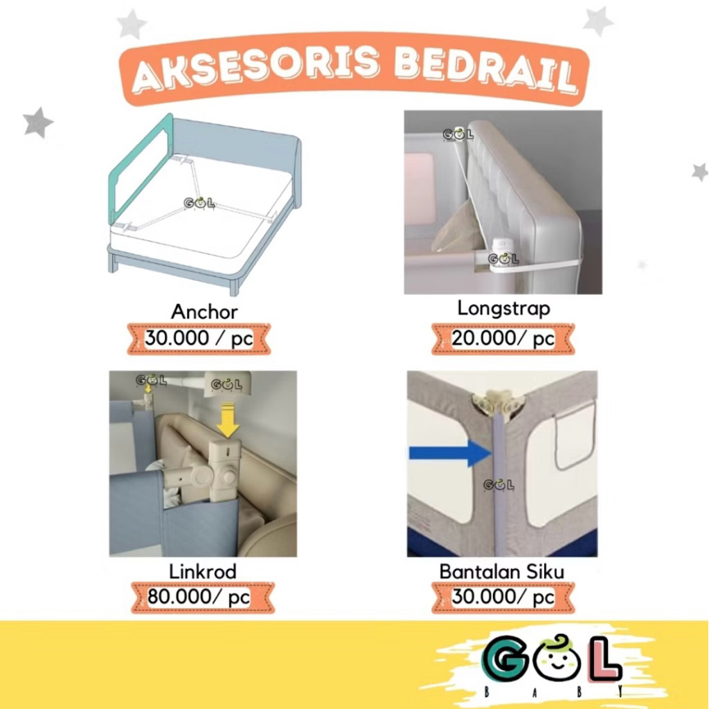 Preloved Bantalan Siku - Aksesoris Gol Baby Bedrail (TAKE All 2 PCS)