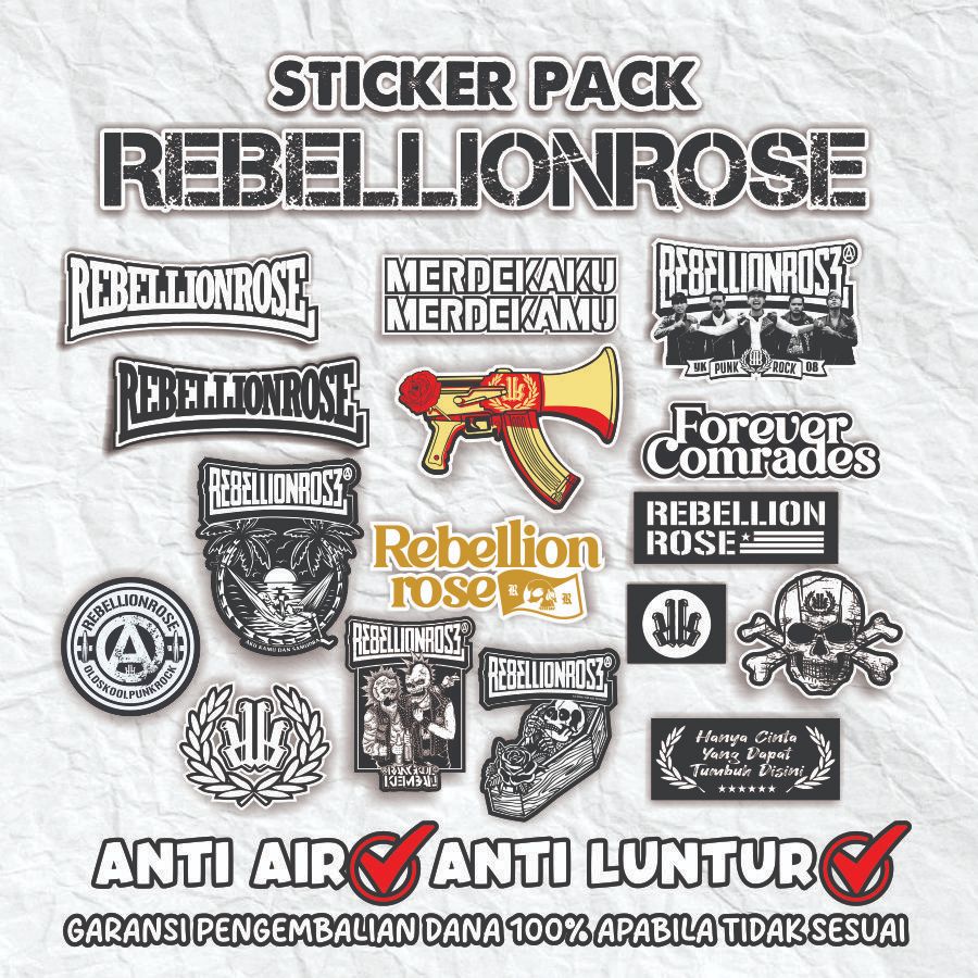 

Sticker Pack Band Rebellionrose | sticker pack BAND Rebellionrose stiker estetik stiker pack stiker motor stiker laptop stiker Helm band rock | Sticker Band Slank Sticker pack RR sudah terpotong anti air anti Luntur