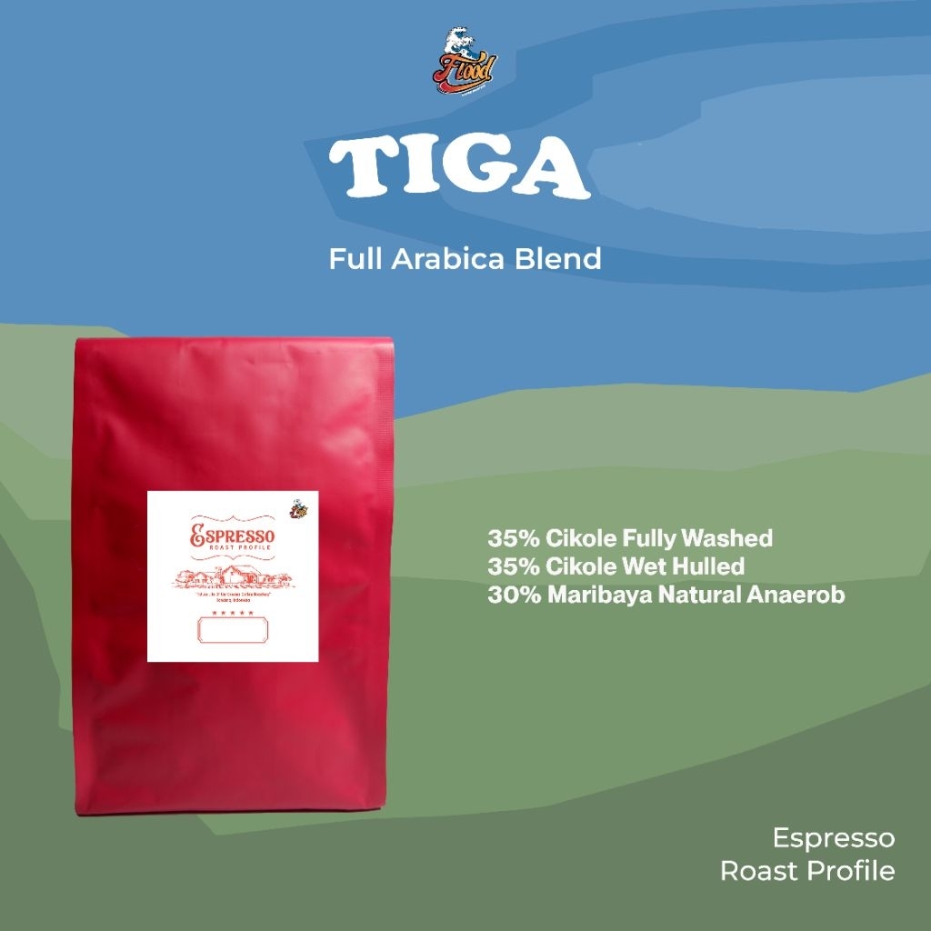 

Tiga Full Arabica Espresso Blend Coffee Roasted Beans (Biji Kopi Arabika Asli Indonesia)