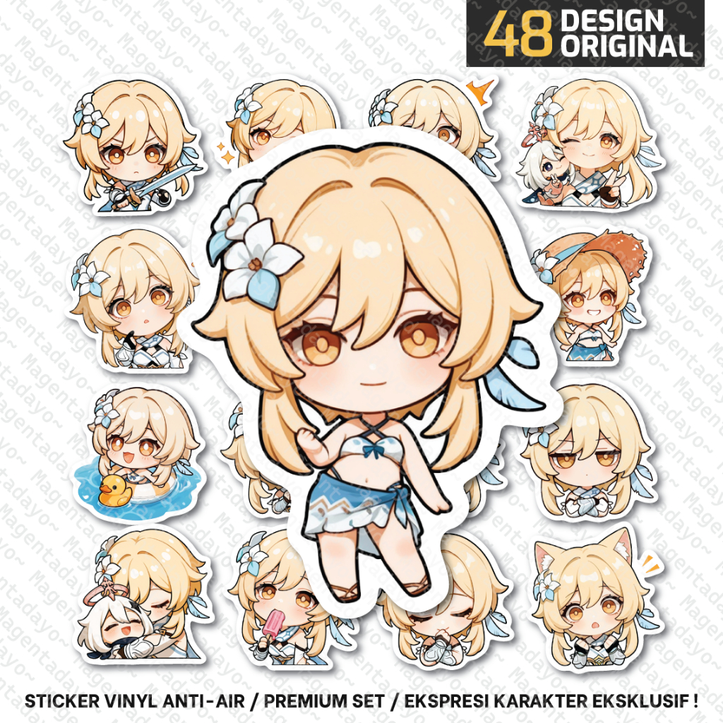 

Stiker Set Traveler LUMINE Genshin Impact Vinyl Anti-air Waterproof Sticker Anime Game