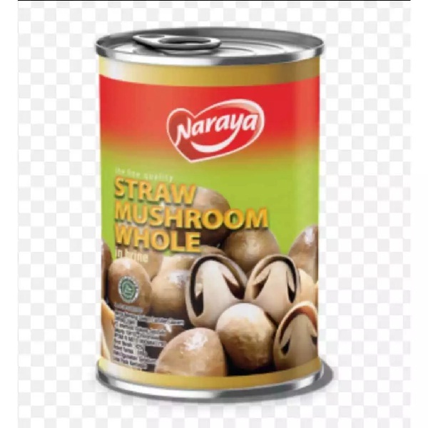 

NARAYA STRAW MUSHROOM WHOLE 425GR CANNED JAMUR MERANG KALENGAN HALAL