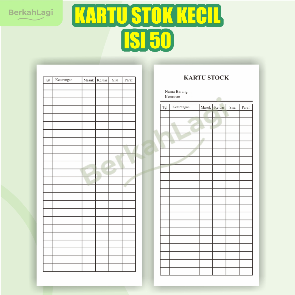 

Kartu Stok Barang/Kartu Stok Obat KECIL Isi 50 Lembar